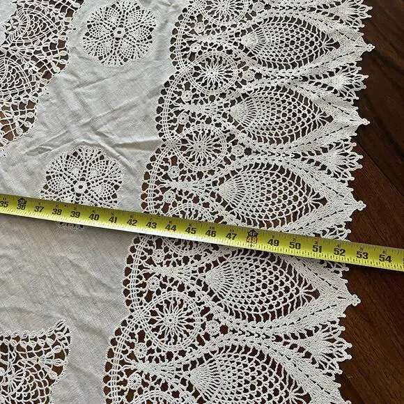 Lace Tablecloth Rectangle Home Party Dining Table Cover White 70"x52.5" - Picture 9 of 9